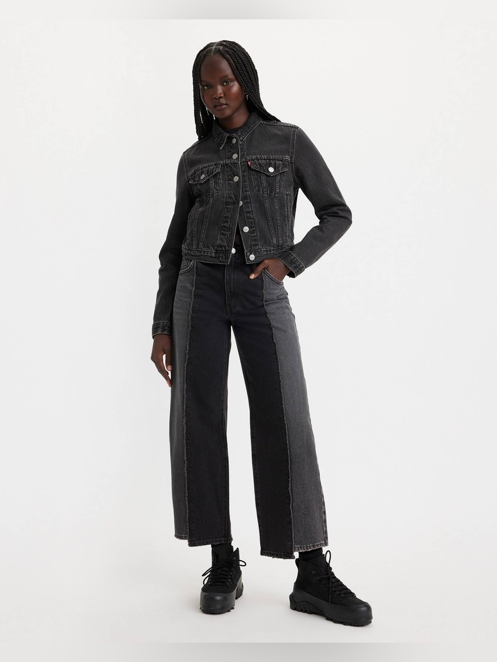 Levi's Two-Tone baggy dad Black Wide-Leg Jeans